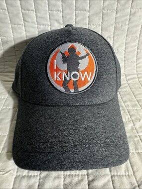 Disney Parks Star Wars "I Know" hat is a gray strapback baseball cap